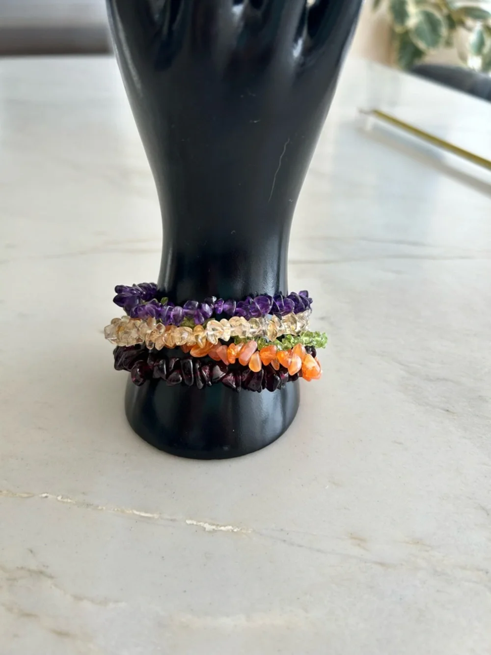 Multi-Color Gorgeous 😍 Stone‎ Stretch Bracelet- Stack of Five